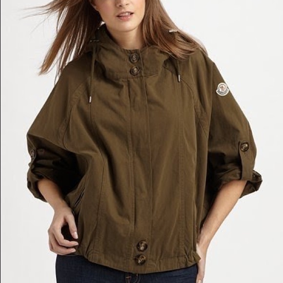 MONCLER Char Dolman Cotton Jacket Olive Green sz 3 - Picture 3 of 6